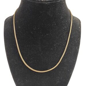 Adrienne Vittadini Italy 925 Sterling Silver Gold Mesh Chain Necklace 16-18"